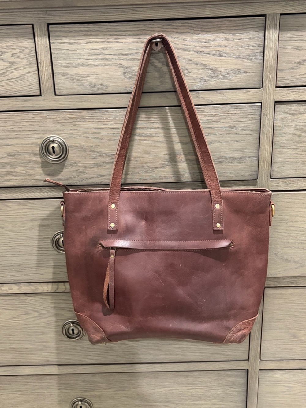 All Leather Tote Bag, Hand Crafted. Work Bag, Diaper Bag, School Bag, Gorgeous.